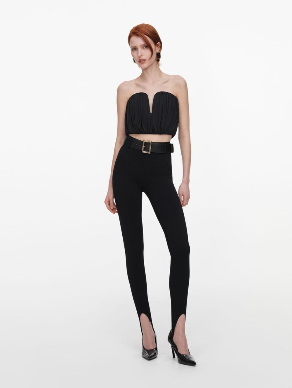 Self Portrait Black Bandeau Jersey Top